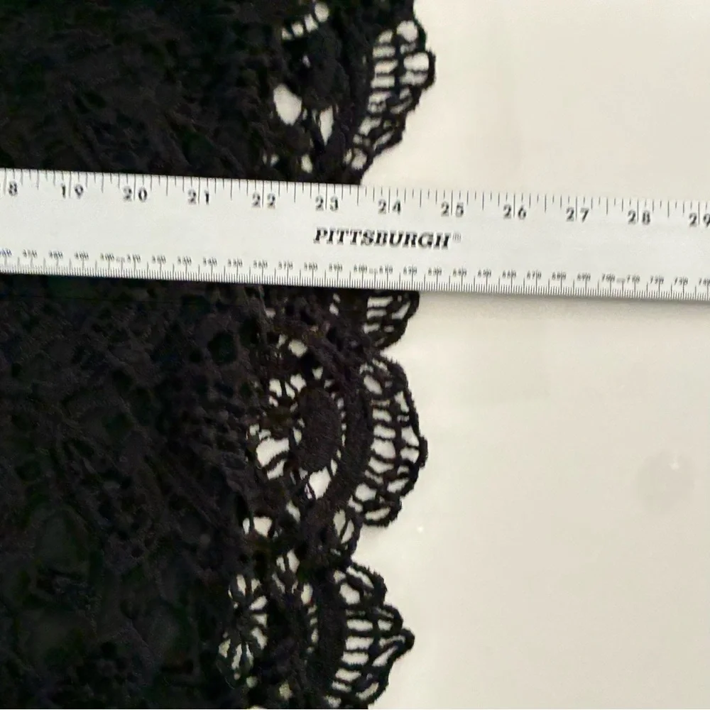 New Kindred Anthropologie Crochet Blouse 1X Lined Bell Sleeve Polyester